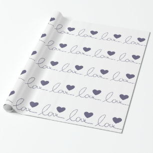 Paarse Love Heart Cadeaupapier
