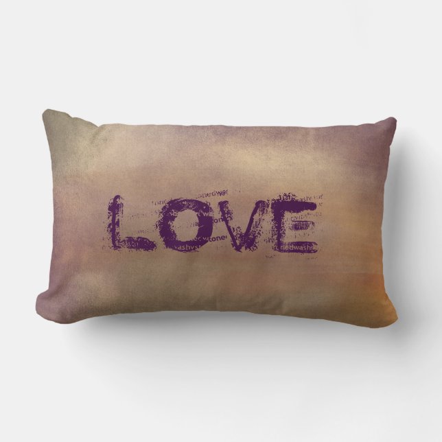 Paarse Love Lettering Kussen (Voorkant)