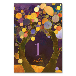 Paarse Love Trees Boho Wedding Kaart
