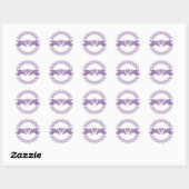 Paarse Lovebirds Envelope Seal Ronde Sticker (Vel)