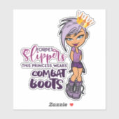 "Paarse Lovin' Tomboy Prinses" Custom Cut Vinyl Sticker (Vel)