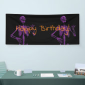 paarse luchtgitaarskelet spandoek (Beurs)