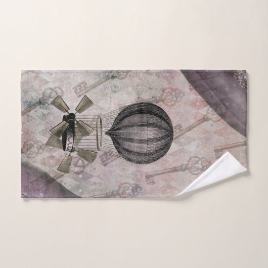  Paarse luchthaven Steampunk Glam Bad Handdoek (Handdoek)