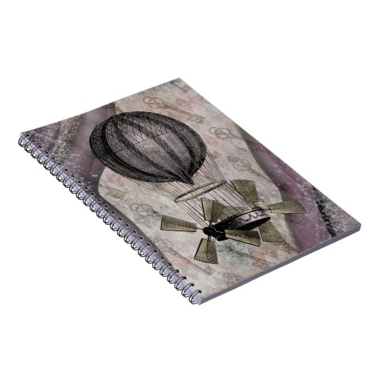  Paarse luchthaven Steampunk Glam Notitieboek (Rechterzijde)