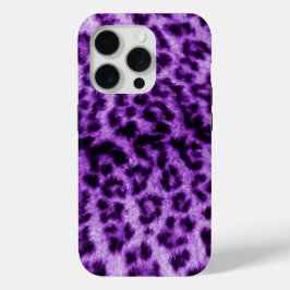 Paarse luipaard afdrukken iPhone 15 pro case
