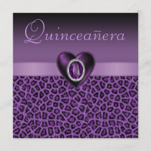 Paarse luipaard afdrukken en bundelharten Quincean Kaart