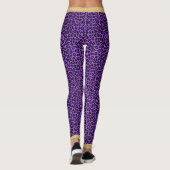 Paarse luipaard Afdrukken Gold Glitter Chic Leggings (Achterkant)