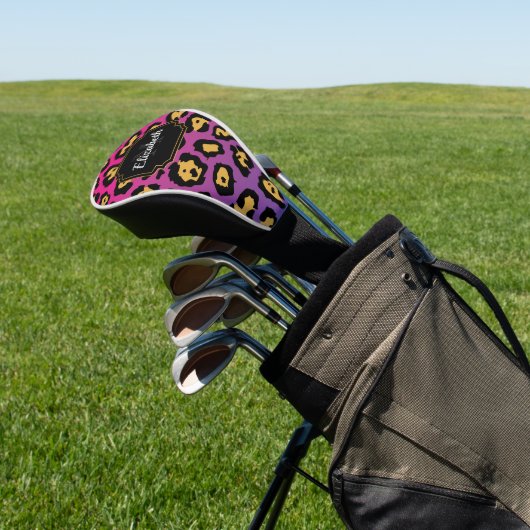 Paarse luipaard afdrukken golfheadcover (Insitu)