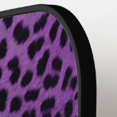 Paarse luipaard afdrukken pickleball paddle (Links Detail)