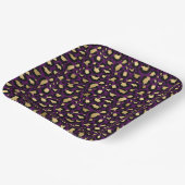 Paarse luipaard/cheetah dierdruk papieren bordje (Gebogen)