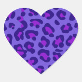 "Paarse luipaard" Hart Sticker (Voorkant)
