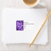 Paarse luipaard print aangepast monogram. etiket (Insitu)