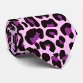 Paarse luipaard stropdas (Opgerold)