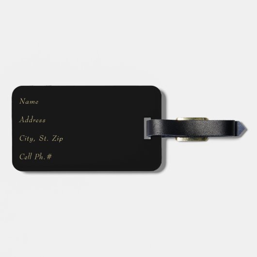 Paarse luipaarhuid en glitter - Monogram Bagagelabel (Achterkant horizontaal)