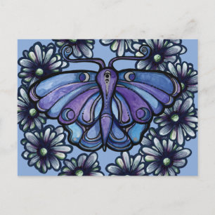 Paarse Luna Moth MoonChild Maandnachtvlinders Briefkaart