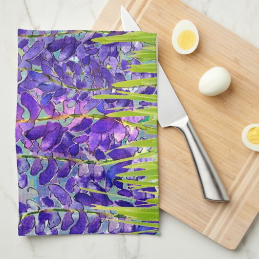 Paarse Lupine Bloemen Wildbloemen Keukenhanddoek (Quarter Fold)