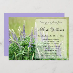 Paarse Lupine Bridal Shower Kaart