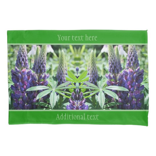 Paarse Lupine Flowers, gepersonaliseerd Kussensloop (Voorkant)