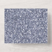 Paarse Luxe Glitter Pearl White All In One Uitnodiging (Achterkant)