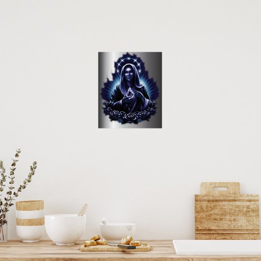Paarse Maagd Maria Print (Keuken)
