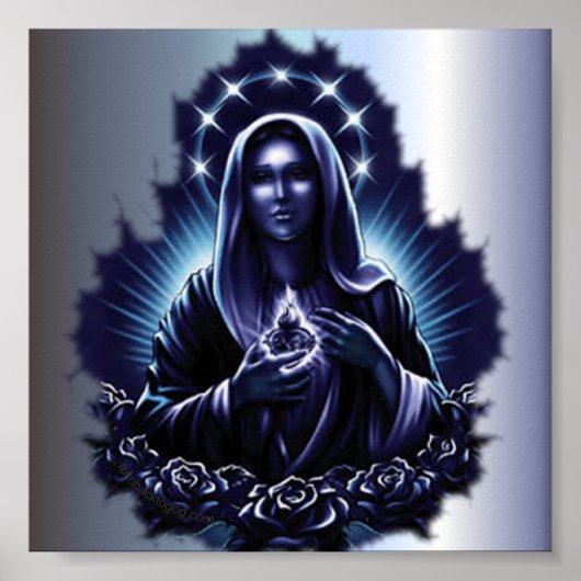 Paarse Maagd Maria Print (Voorkant)