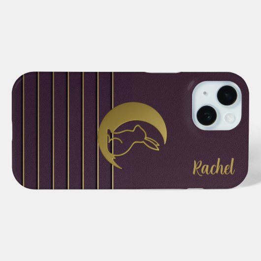 Paarse Maan Bunny Design iPhone / iPad case (Achterkant (horizontaal))