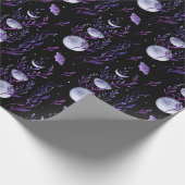Paarse maan en Moth Cadeaupapier (Hoek)