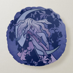 Paarse Maan Godin Wicca Driehoekige Maansymbool Ku Rond Kussen