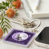 Paarse Maan Kind Sleutelhanger (Voorkant Rechts)