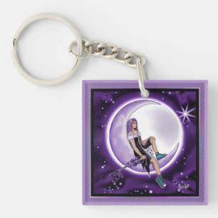 Paarse Maan Kind Sleutelhanger