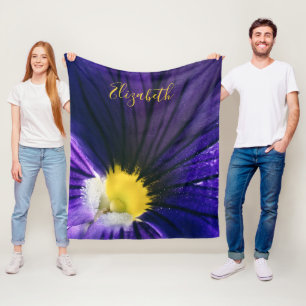 Paarse macrofoto's van stroomafnemers fleece deken