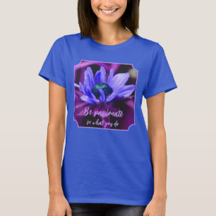 Paarse Madelief Passie Citaten Inspirerend T-shirt