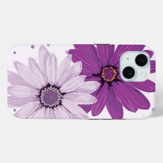 Paarse madeliefjes | Aangepaste bloem Case-Mate iPhone Case (Achterkant (horizontaal))