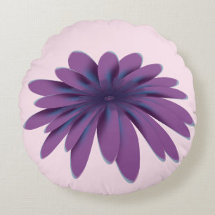 Paarse Madeliefjesbloem Illustratie Florale Bota Rond Kussen