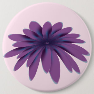 Paarse Madeliefjesbloem Illustratie Florale Bota Ronde Button 6,0 Cm