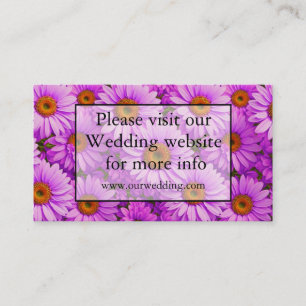 Paarse magenta bloemenzonnebloemmadeliefjes QR-cod Informatiekaartje