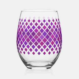 Paarse magenta diamanten ontwerp wijnglas zonder voet