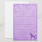 Paarse magische beagle Stationery Briefpapier (Voorkant / Achterkant)