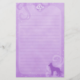 Paarse Magische Belgische Malinois Stationery Briefpapier