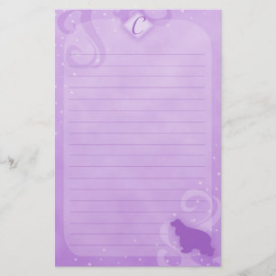 Paarse magische Cocker Spaniel Stationery Briefpapier