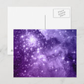 Paarse magische sterren briefkaart (Voorkant / Achterkant)