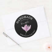 Paarse Magnolia HANDMADE voor jou blikjes Geschenk Ronde Sticker (Envelop)