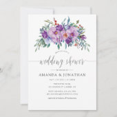 Paarse Magnolia's en Rozen Bruidsfeest Kaart (Voorkant)