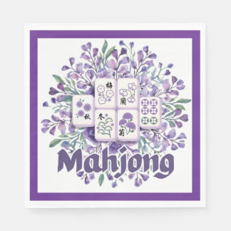 Paarse Mahjong Tegels Servet