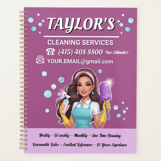 Paarse Maid House schoonmaakdiensten Planner (Voorkant)