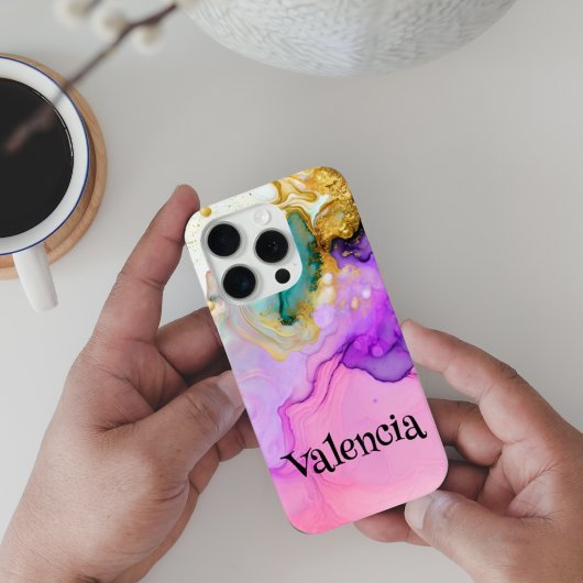 Paarse Majesteit Waterverf Fantasy Custom Case-Mate iPhone Case