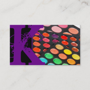 Paarse make-up artist palette Visitekaartje