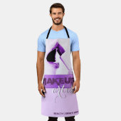 Paarse Makeup Artist Schort (Gedragen)