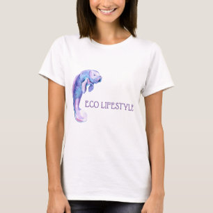 Paarse manatee t-shirt