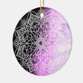 Paarse Mandala Abstract mooie kerst Keramisch Ornament (Links)